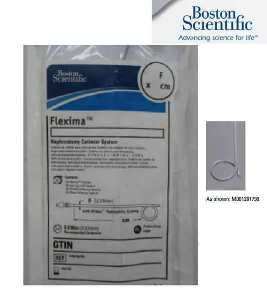 Boston Scientific M001281790 Flexima™ Nephrostomy Catheters 28-179, Neph TT (with TempTip Hydrophilic Tip), 8Fr (2.66 mm) X 25 cm, Regular Durometer K, Pack of 01
