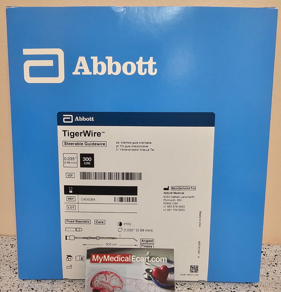 Abbott C405084 TigerWire™ Guide Wire .035  7.0 cm x 300 cm, Floppy, Angled, Box of 05