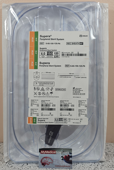 Abbott S-60-150-120-P6 Supera ® Peripheral Stent System 6F, 6.0mm x 150mm x 120cm, Box of 01