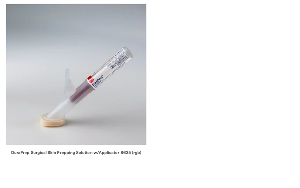 8635 3 DuraPrep Surgical Solution (Iodine Povacrylex [0.7% available iodine] and Isopropyl Alcohol, 74% w/w) Patient Preoperative Skin Preparation, 6 mL, Box of 50