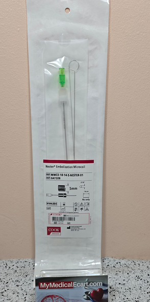 Cook G47328 Nester® Embolization Coil .018", 14cm x 5mm; MWCE-18-14-5-NESTER-01. Pack of 01