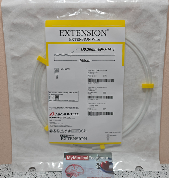 ASAHI AG149001 EXTENSION® PTCA Guide Wire Extension 165cm, Outer Diameter 0.36 mm (0.014"). Box of 5