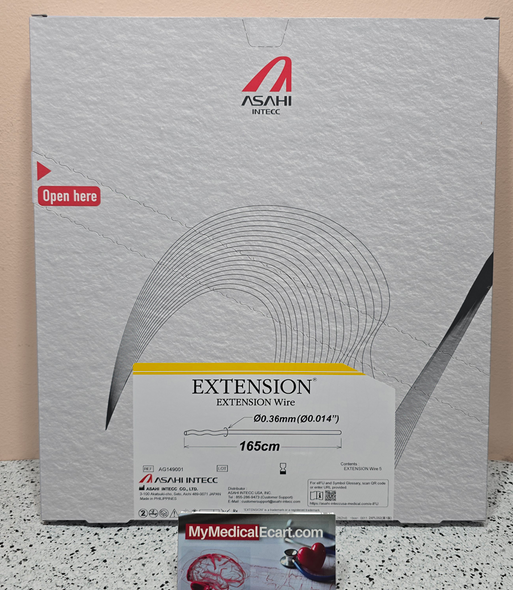 ASAHI AG149001 EXTENSION® PTCA Guide Wire Extension 165cm, Outer Diameter 0.36 mm (0.014"). Box of 5