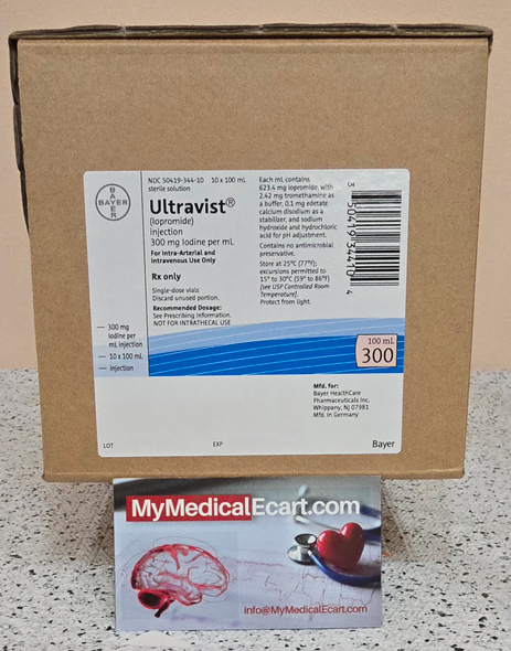 Bayer 616-0005 Ultravist  (iopromide) Injection 300mg/mL SDV 100mL 10/Package, Sterile Solution. Box of 10 x 100mL