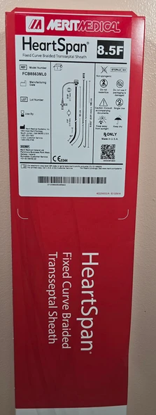 Medical FCB8563ML0 HeartSpan® Fixed Curve Braided Transseptal Sheath, 8.5 Fr x 63cm, ML0 Curve angle.  Box of 01