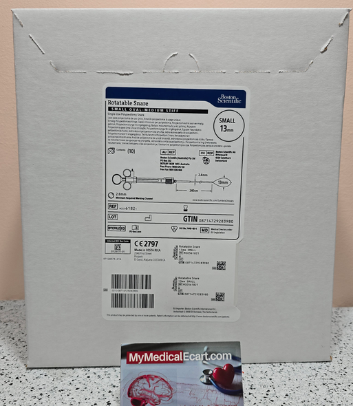 Boston Scientific M00561821 Rotatable Snare, Single-Use Polypectomy Snare, Small Oval – Medium Stiff, Loop Width 13mm. Box of 10