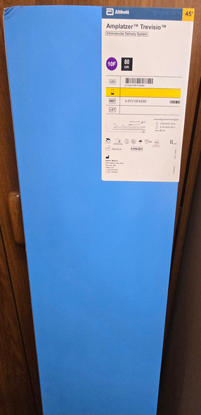 Abbott 9-ATV10F45/80 Amplatzer Trevisio Intravascular Delivery System, 10 Fr Sheath, Length 80 cm, 45° Tip Curve Angle, (Sheath ID .13"- OD 0.16" ). Box of 01