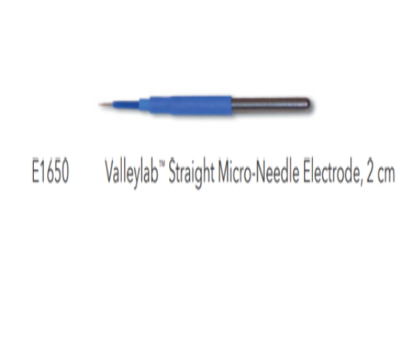 Valleylab E1650 Straight Tungsten Micro-Needle Electrode, 2 cm, Case of 10