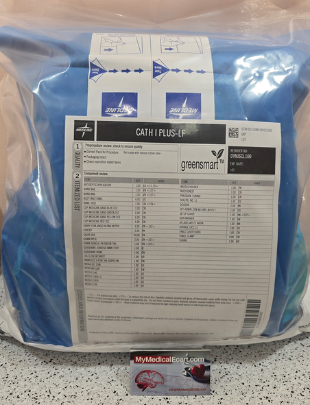 Medline DYNJSCL100 Medline Catheter Lab Standard Surgical Tray I Plus. Box of 03 Kits