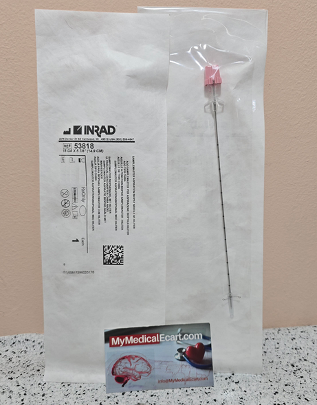 INRAD 53818 SampleMaster® Ultrasound Enhanced Needles, Chiba Type with HiLiter, 18ga x 5 7/8" (14.9 cm), Pink Hub color, pack of 01