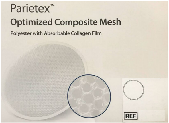 Medtronic PCO12X Parietex™ optimized composite mesh, 12cm Round without Fixation Sutures, Box of 01