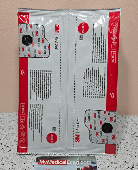 3M 2660-5 Red Dot Repositionable Monitoring Electrode 4cm x 3,2cm, Case of 1000e/a.