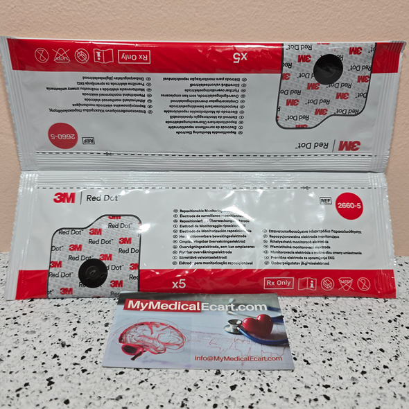 3M 2660-5 Red Dot Repositionable Monitoring Electrode 4cm x 3,2cm, Case of 1000e/a.
