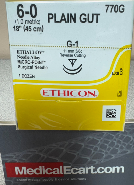 Ethicon 770G Surgical Gut Suture - Plain