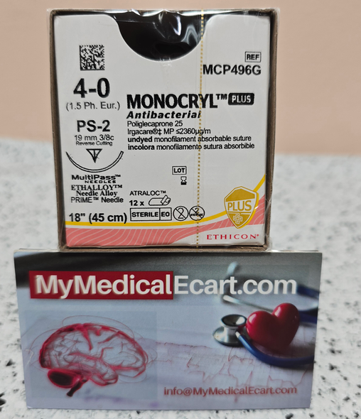 Ethicon MCP496G MONOCRYL® Plus Antibacterial (poliglecaprone 25) Suture