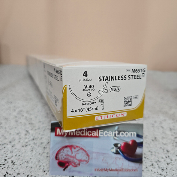 Ethicon M651G Surgical Stainless Steel Suture, TAPERCUT