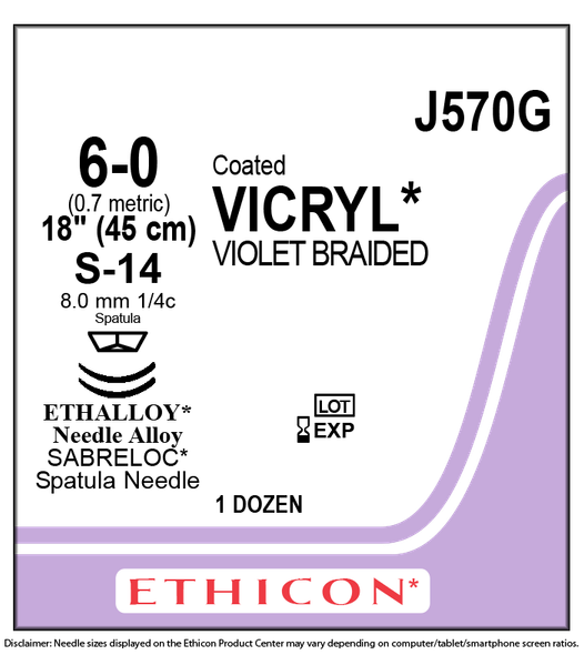 Ethicon J570G COATED VICRYL® (polyglactin 910) Suture
