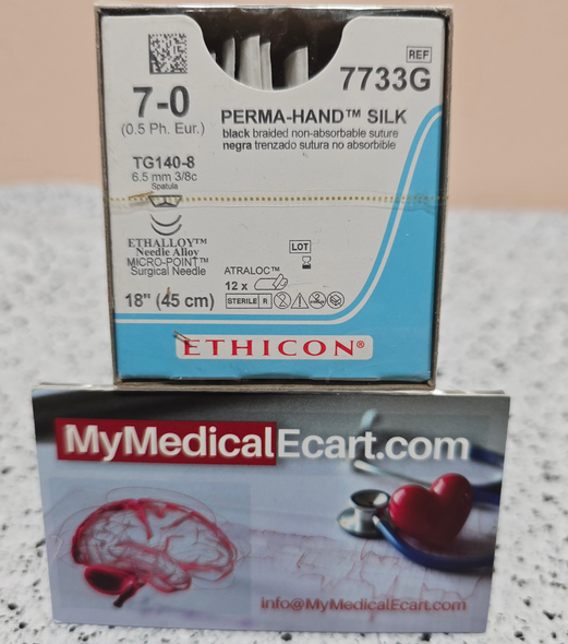 Ethicon 7733G PERMA-HAND Silk Suture, MICROPOINT - Spatula