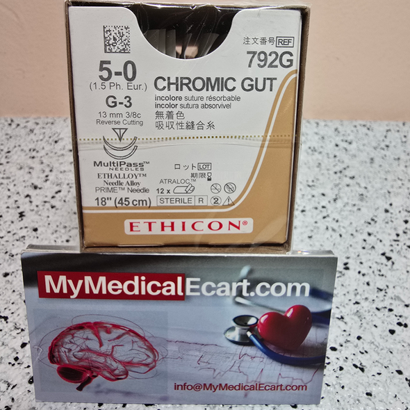 Ethicon 792G Surgical Gut Suture - Chromic, MICROPOINT-Reverse Cutting