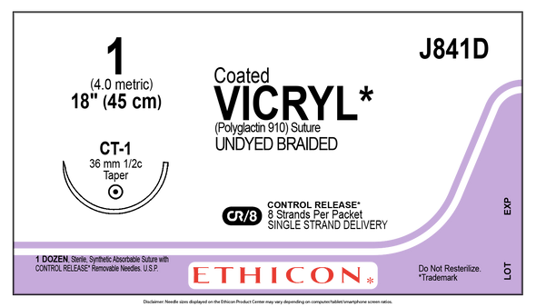 Ethicon J841D COATED VICRYL® (polyglactin 910) Suture