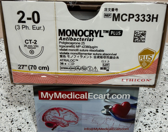 Ethicon MCP333H MONOCRYL® Plus Antibacterial (poliglecaprone 25) Suture