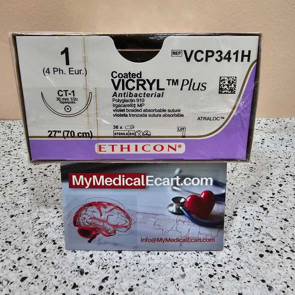 Ethicon VCP341H COATED VICRYL® Plus Antibacterial (polyglactin 910) Suture, Taper Point