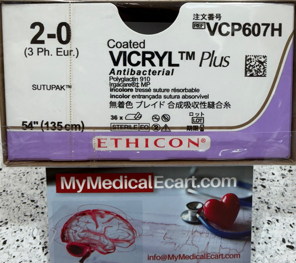 Ethicon VCP607H COATED VICRYL® Plus Antibacterial (polyglactin 910) Suture