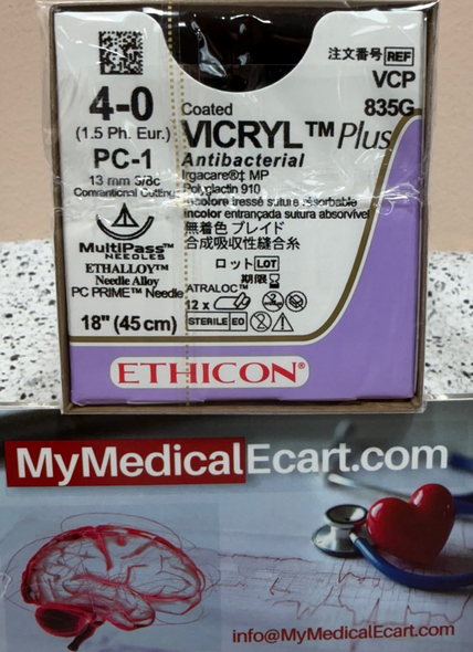 Ethicon VCP835G COATED VICRYL® Plus Antibacterial (polyglactin 910) Suture