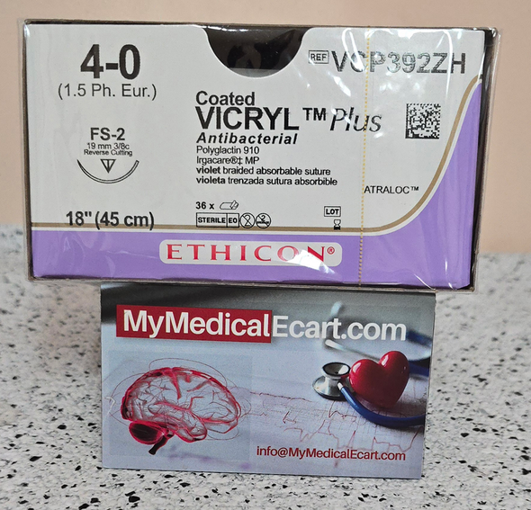 Ethicon VCP392ZH COATED VICRYL® Plus Antibacterial (polyglactin 910) Suture