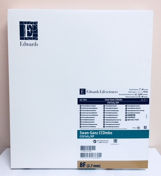 746F8 Edwards Lifesciences Swan-Ganz catheter Continuous Cardiac Output VIP Catheter with SvO2	8F,	110cm
