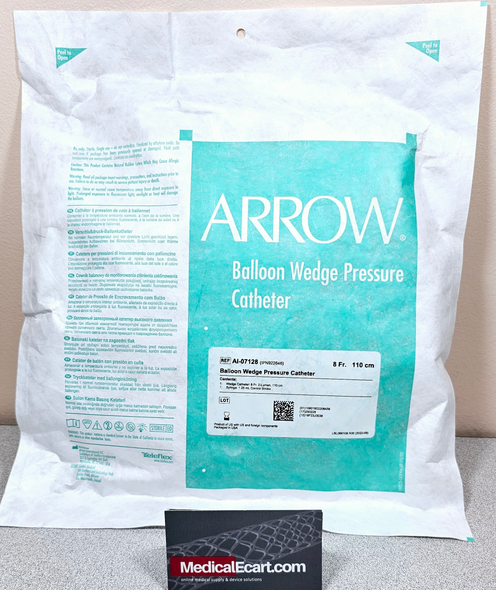 Arrow AI-07128 Single-Lumen Balloon Wedge Pressure Catheter 8 Fr., 110cm,