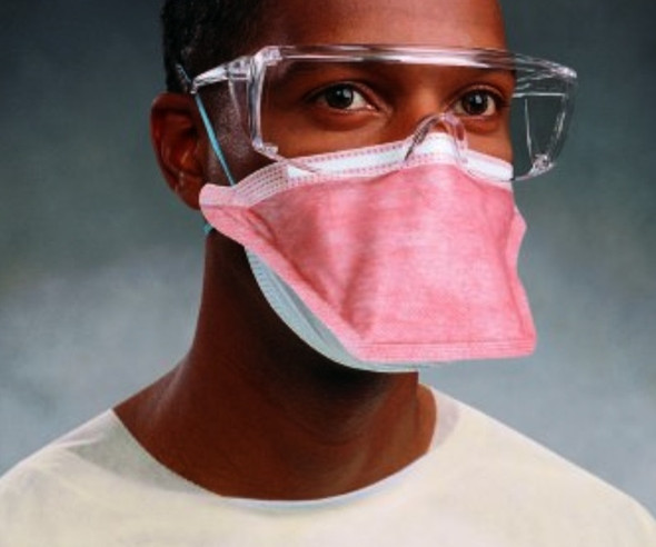 OWENS & MINOR 46867 Surgical Mask FluidShield N95, Flat Fold, Elastic Strap, Small, Orange, case of 210 (6 bxs/35)