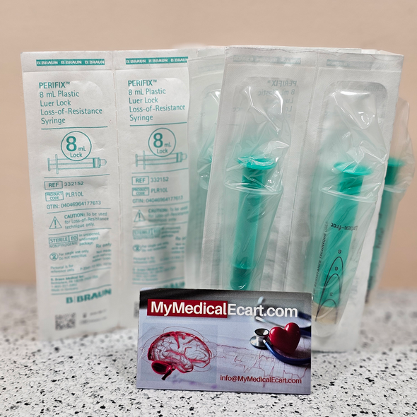 B. Braun PLR10L PERIFIX® 8 mL Plastic Syringe LOR - Luer Lock, 332152, Sterile, Box of 50