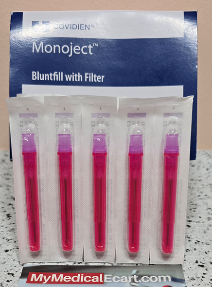 Cardinal 11811022F Monoject Blunt Fill Needles with Filter,  18 Gauge 1-1/2 Inch, Purple Hub, Box of 100