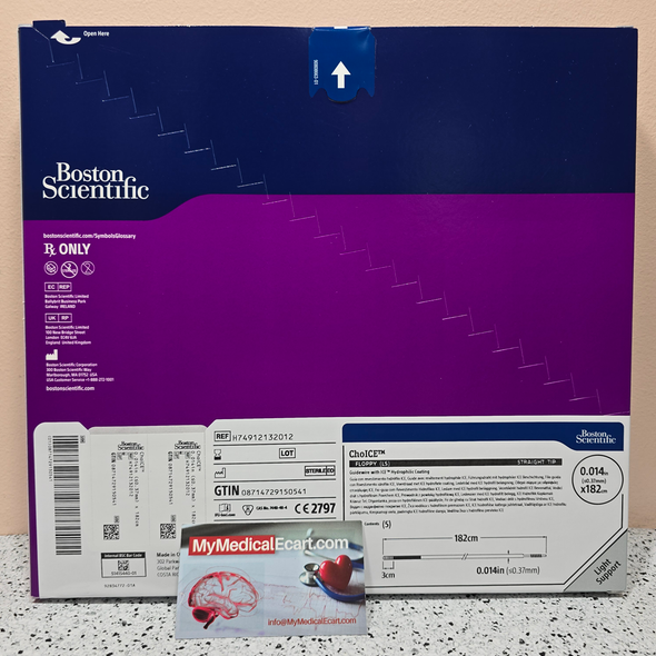 Boston Scientific H74912132012, 12132-01 CHOICE™ Floppy (LS) Guidewire with ICE Hydrophilic Coating Straight-tip, 0.014in x 182cm,  Box of 05