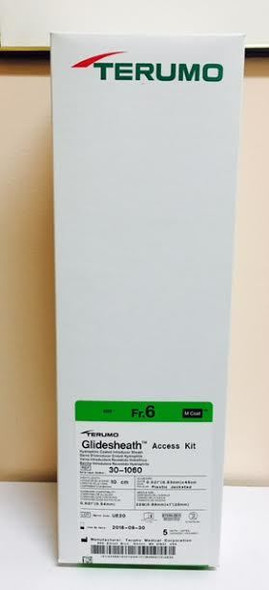 Terumo 30-1060 RM*AF6D10HAU Access Kit Access , 6F,  ID 0.087", Tip ID 0.082", 10cm, GW 0.021"x45cm , 22Ga Needle. Includes GlideSheath, IV Cath,Dilator,2.5mL Syringe