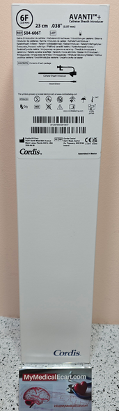 504-606T 6Fr. x 23cm Cordis  AVANTI  + Mid-Length Sheath Introducer,  Box of 5