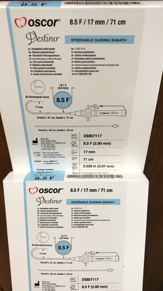 DS857117 Oscor Destino Steerable Guiding Sheath 8.5Fr. x 71cm