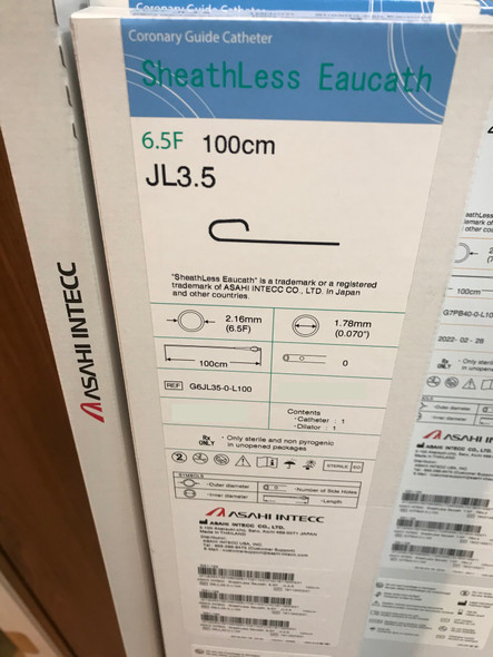 G6JL35-0-L100 Asahi Shethless Eucath JR3.5 6.5Fr 100cm (G6JL35-0-L100
Coronary Guide Catheter