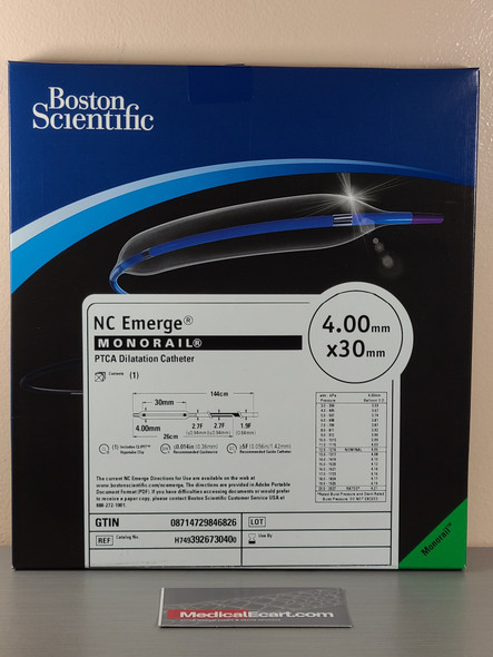 Boston Scientific H7493926730400 NC Emerge Monorail™ PTCA Dilatation Catheter 4.0mm x 30mm