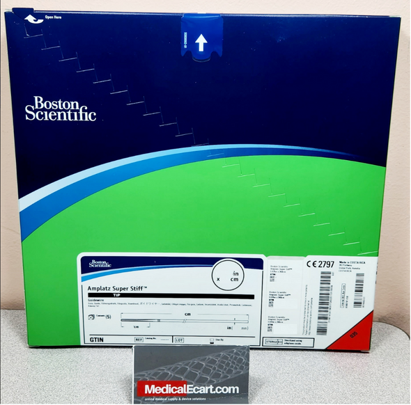 Boston Scientific M001465091 Amplatz 46-509 Super Stiff Guidewire Short Taper, 0.035in x 260cm,  Straight Tip. Box of 05