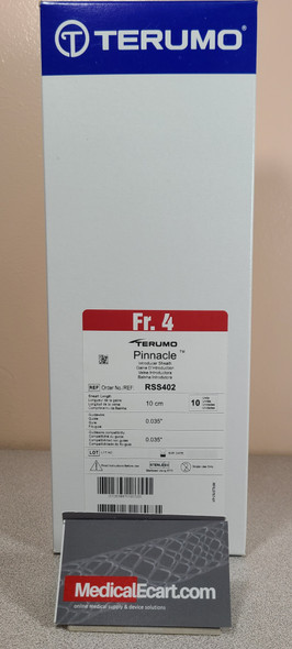 Terumo RSS402 Pinnacle Introducer Sheath 4Fr x 10cm, Box of 10