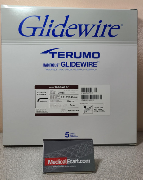Terumo GR1807 GLIDEWIRE® RF*GA18263A GuideWire Standard, Diameter 0.018", Length 260 cm, Tip Shape Angle. Box of 05