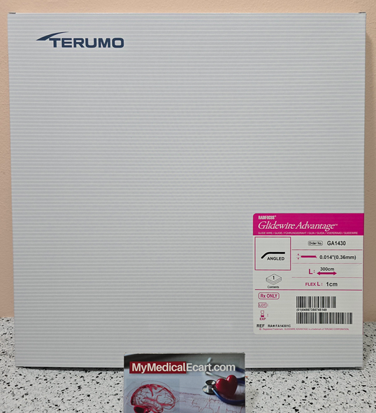 Terumo GA1430 Glidewire ® Advantage ™  Peripheral Guidewire, 0.014” x 300cm, Tip 1 cm, Tip Shape Angle. Box of 1 (RA*FA14301C)