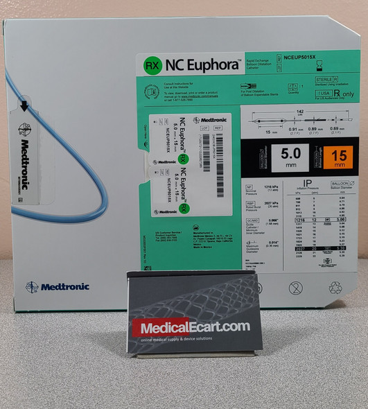 Medtronic NCEUP5015X NC Euphora™ Noncompliant Balloon Dilatation Catheter 5.0 mm x 15 mm, Box of 01