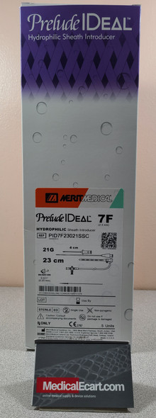 PID7F23021SSC, Prelude IDeal™, Hydrophilic Sheath Introducer, 7Fr, Lenght 23cm, Needle 21G x 4.0cm Advance, Guide Wire Spring; Straight Floppy Tip, Box of 5