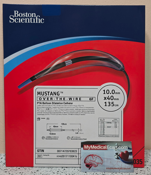 Boston Scientific H74939171100410 Mustang™, 0.035” Balloon Dilatation Catheter, 3917110041, Over the Wire, 6F, 10.0mm x 40mm x 135cm, Box of 01
