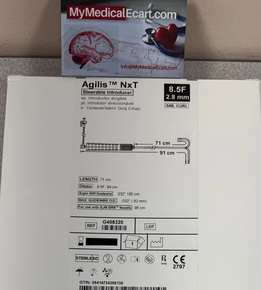 St. Jude Medical G408320 AGILIS™ NXT STEERABLE INTRODUCER 8.5Fr. 16.8mm x .032", Small Curl Dual-Reach™ Bi-directional , 71cm, Box of 01