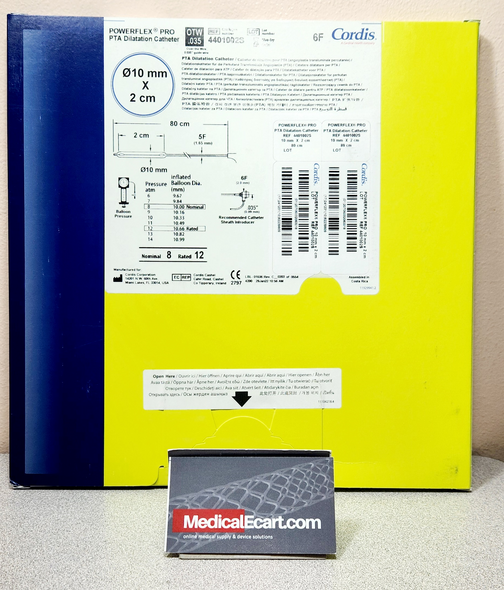 Cordis 4401002S POWERFLEX® Pro PTA Balloon Catheter with 10 x 20mm Over-The-Wire Balloon, 80cm, 6 Fr. Box of 01