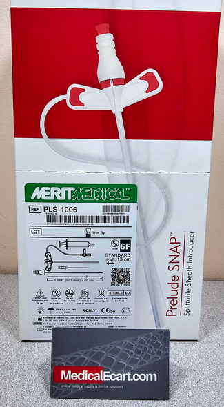 Medical PLS-1006 Prelude SNAP™ Splittable Sheath Introducer, 6 Fr, 13 cm Sheath Length, Hub Collor Green, Box of 05